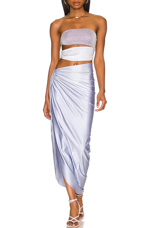 Glitter Cutout Resort Swimsuit Set