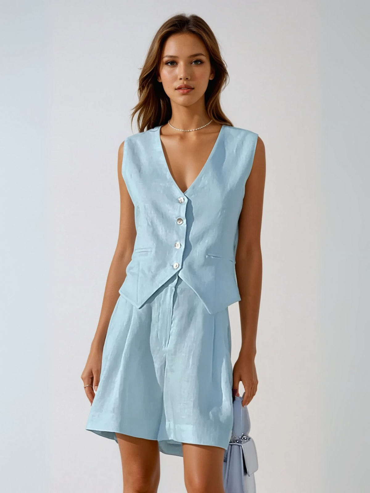 Always Casual Vest & Shorts Matching Suit