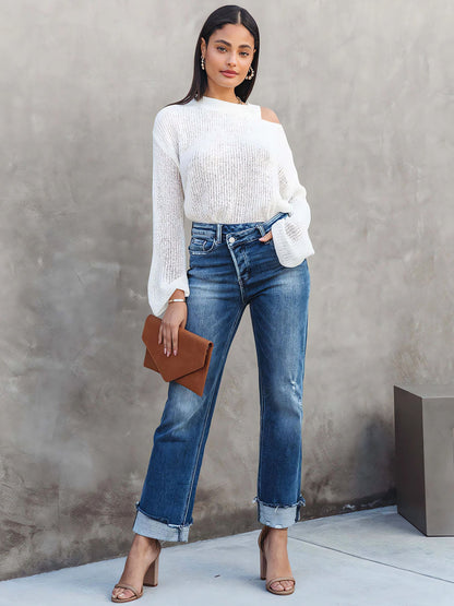 Washed Straight Jeans