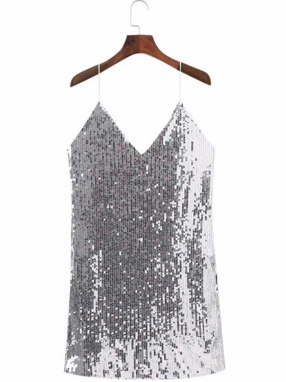 Sequins Sexy Camisoles Formal Dress Mini&Short Dresses