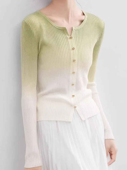 Brooke Elegant V-Neck Colorblock Beaded Knitted Top