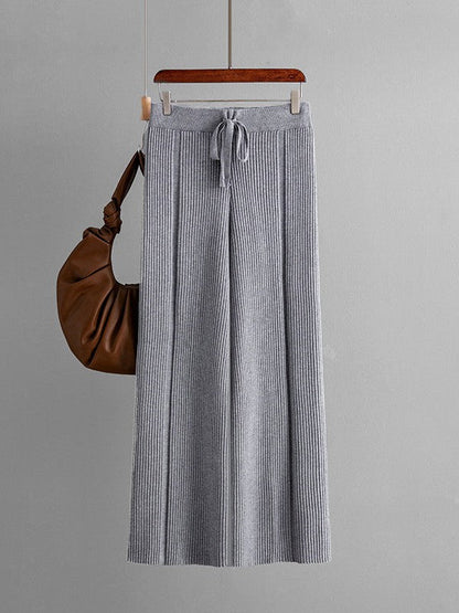 Wide Leg Knitted Stripe Pants