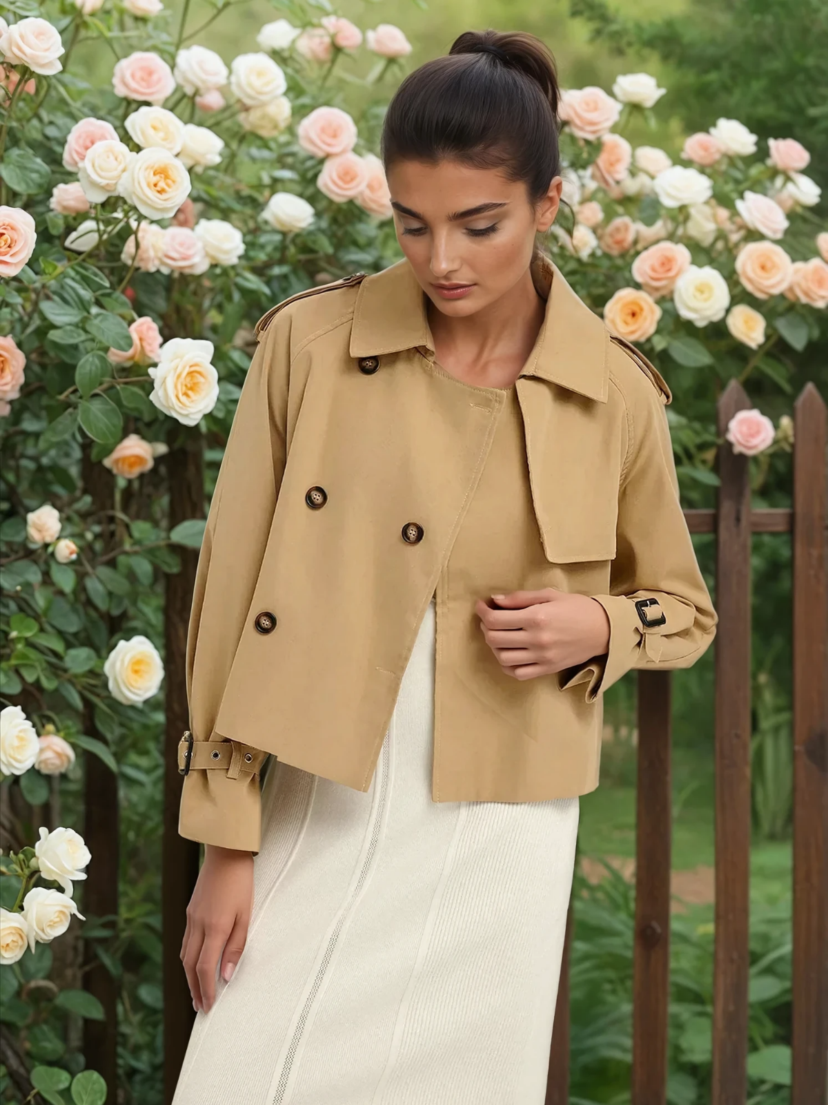Casual & Chic Breasted Lapel Trench Coat