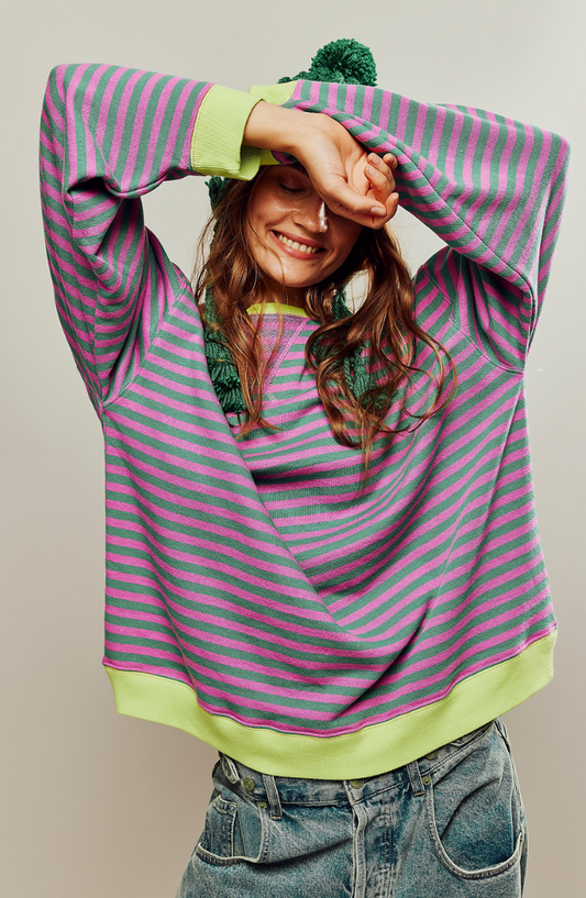 | Women's Striped Crewneck Sweater