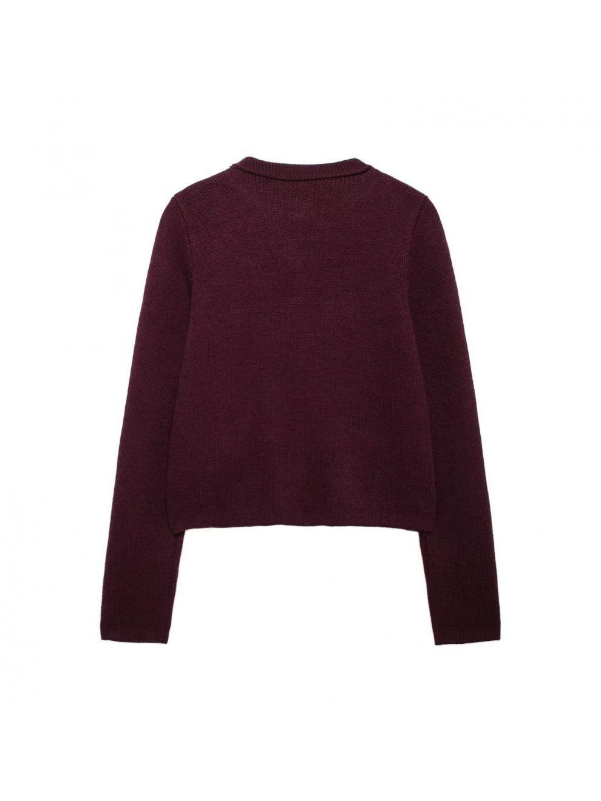 Gold Decorated Row Button Short Knitted Cardigan