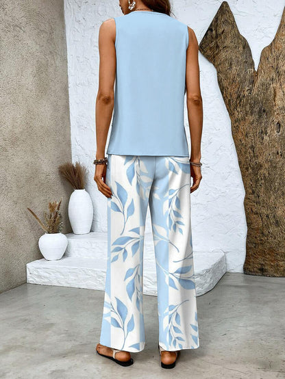 The Averie Set — Layered Top & Wide-Leg Trousers