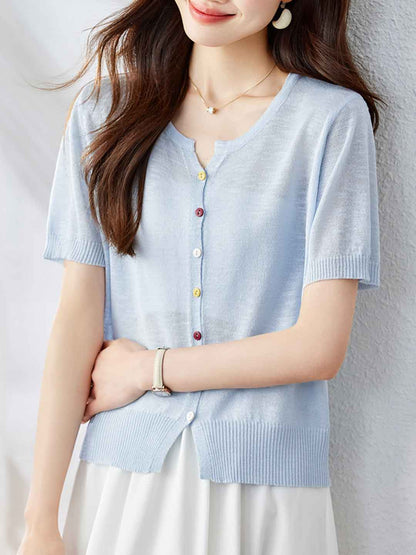 Gianna Chic Solid Color Knitted Cardigan