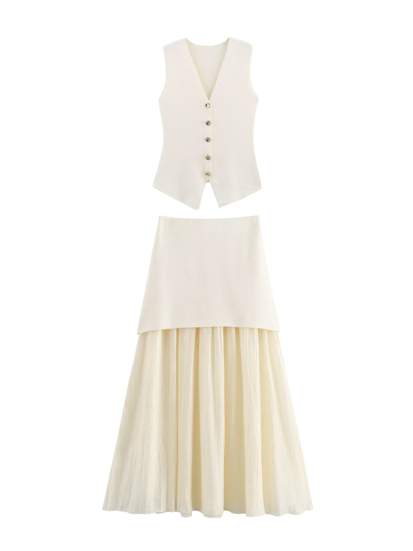 Renee Button Midi Skirt Set