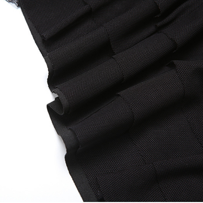 Irregular ruffle A line ruched mesh mini skirt