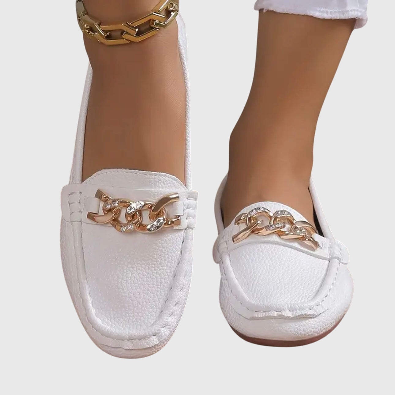 AmyVictoria | Flat Diamond Buckle Loafers