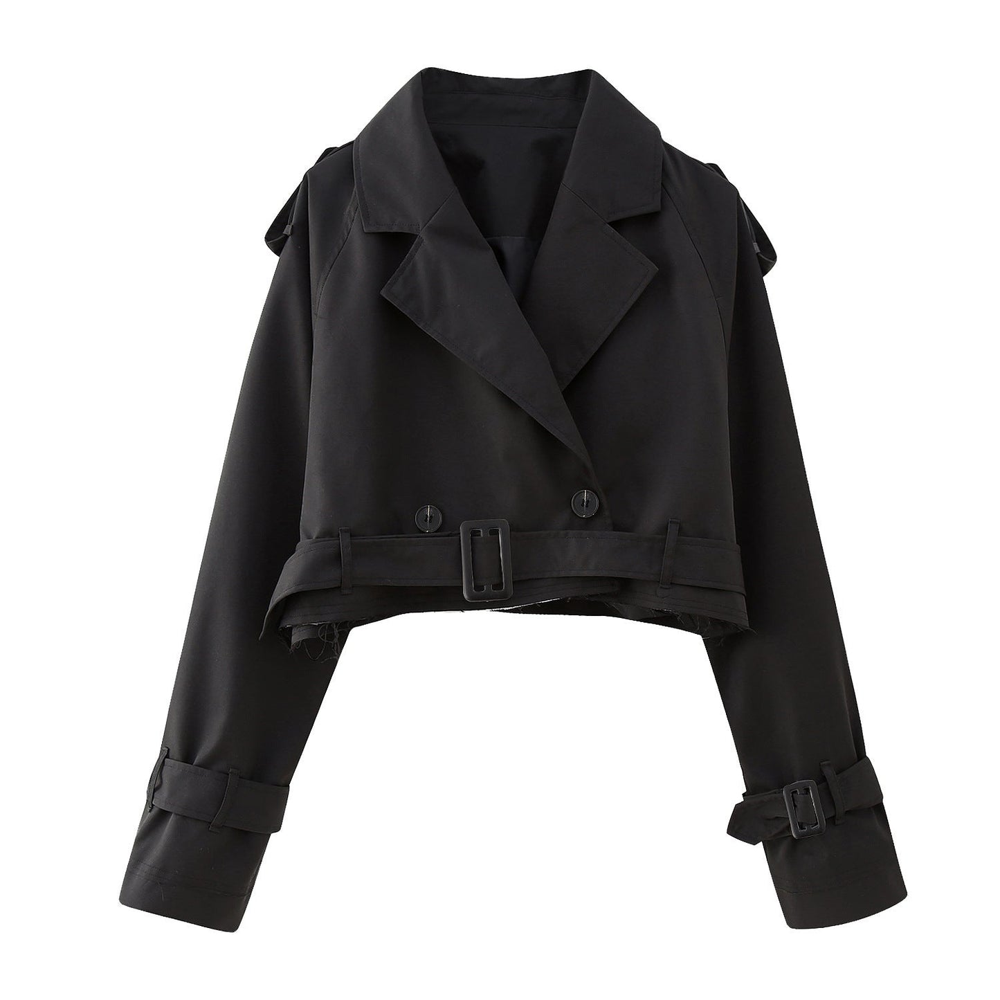 | Women's Short Double-Breasted Trench Coat
