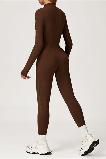 Fleece Lined Slim Thermal Yoga Workout Jumpsuit