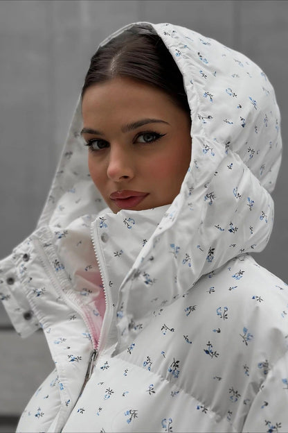 Chic Printed Puffy Puffer Jacket