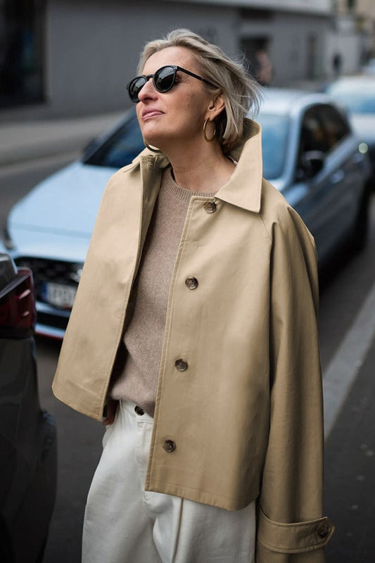 Trendy Khaki Long Sleeve Jacket