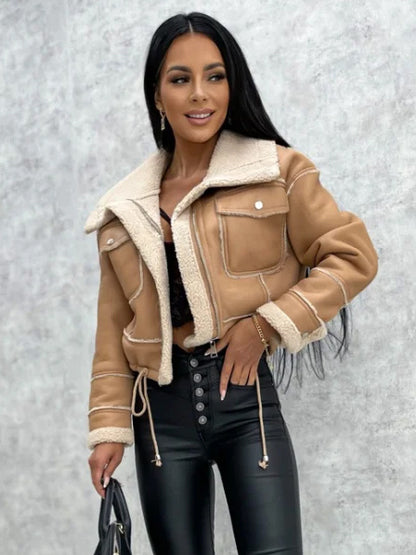 Women's Jackets Turndown Collar Spring Black Punk Outerwear For Women