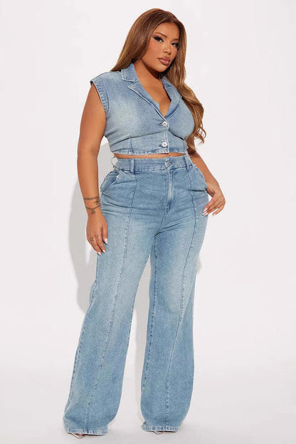 High Waist Straight Leg Jeans