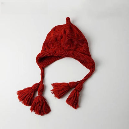 Faux Fur Pom Pom Knit Hat
