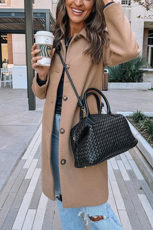 Retro British style mid-length coat