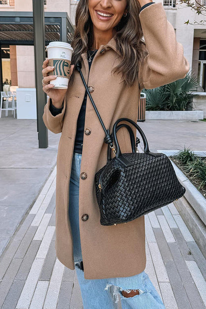 Retro British style mid-length coat