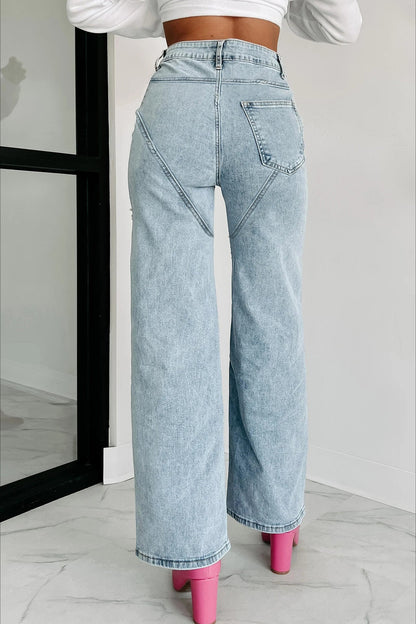 Washed High Waist Fashion Jean