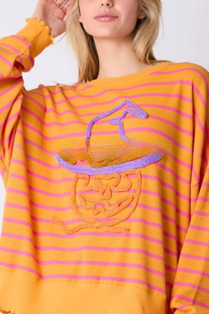 Halloween Ghost Embroidered Sweater Loose Casual Top