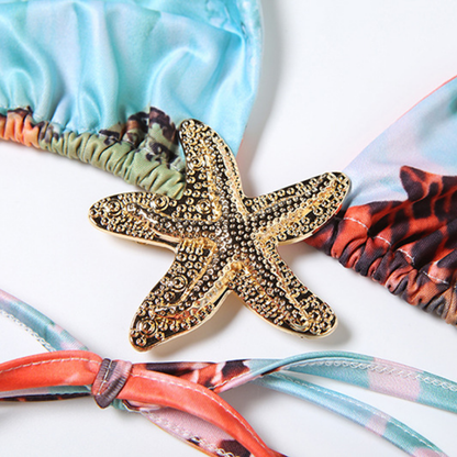 Self tie halter flower print 3 piece maxi skirt set