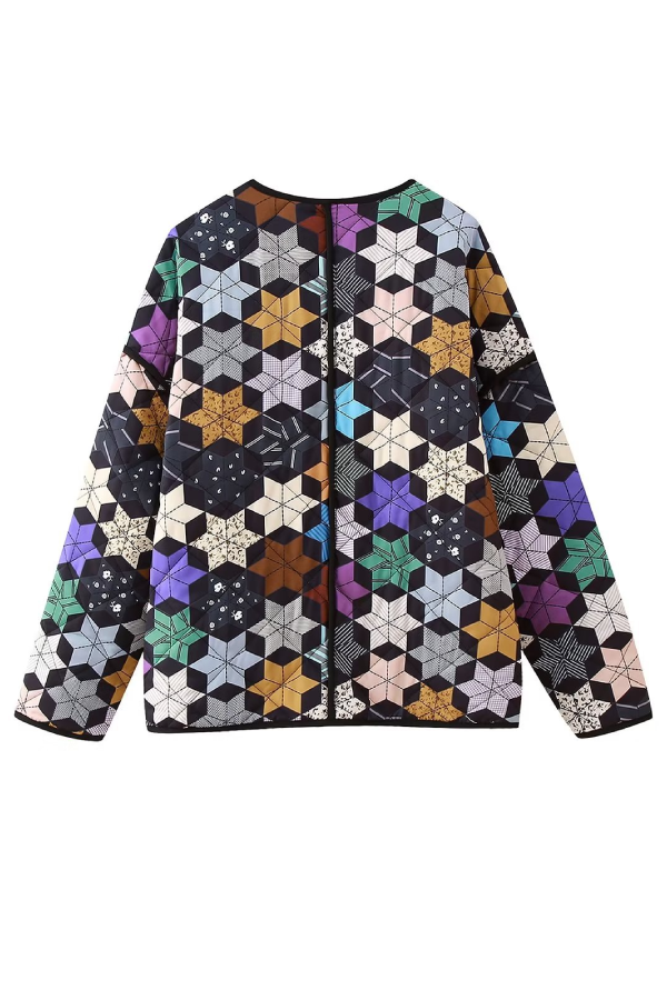 Loose Five-pointed Star Print Cotton Jacket