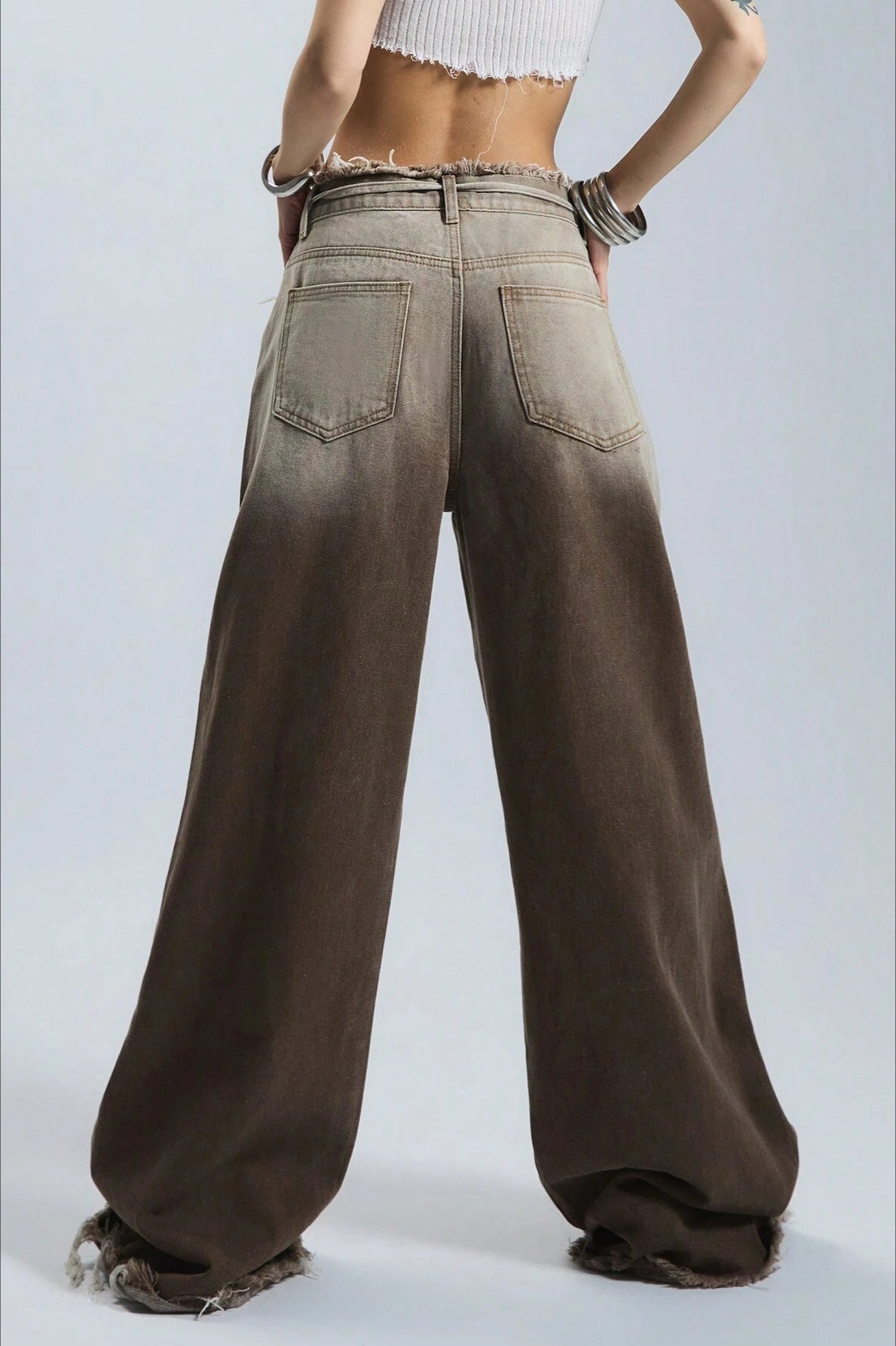 Ombre Low Rise Straight Leg Jeans