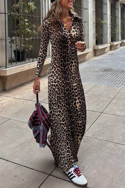 Virginia Leopard Print Long Dress