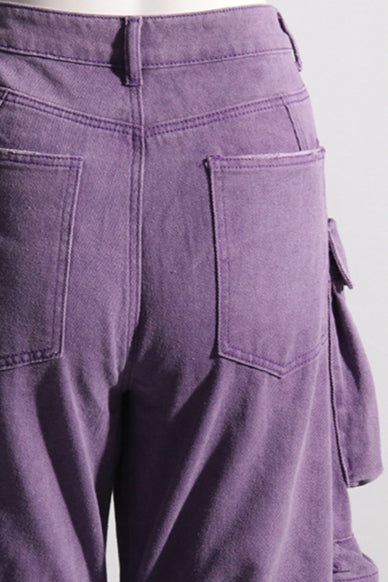 High Waist Oversized Pocket Denim Cargo Pant