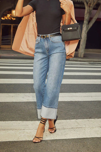 Street Style High Waist Straight Jean