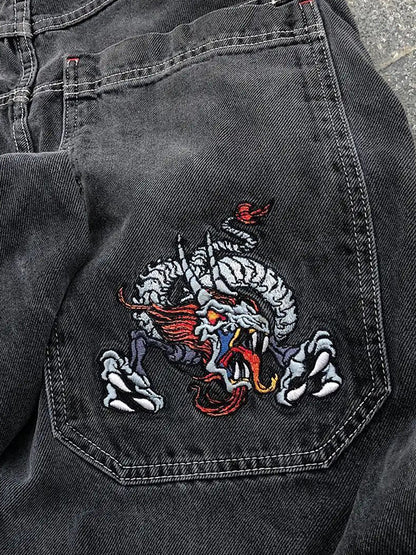 Hip Hop Trendy Brand Print Boyfriend Jeans
