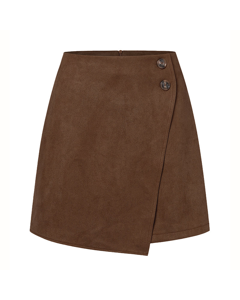 Autumn And Winter Suede Irregular Skirt