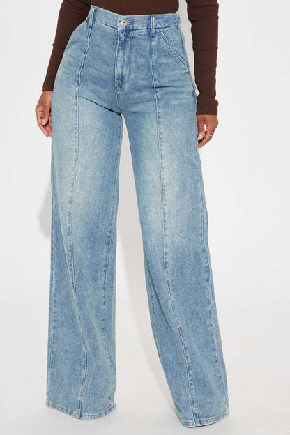 Loose Fit Washed Straight Jean