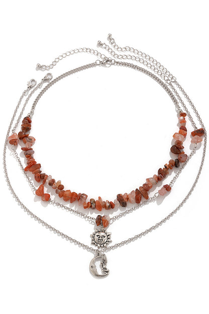 Ethnic Style Stacked Gravel Beaded Necklace