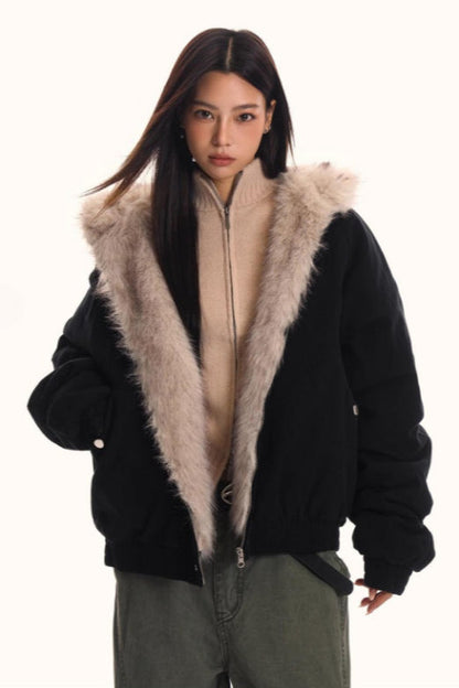 Fur Hooded Insulated Jacket