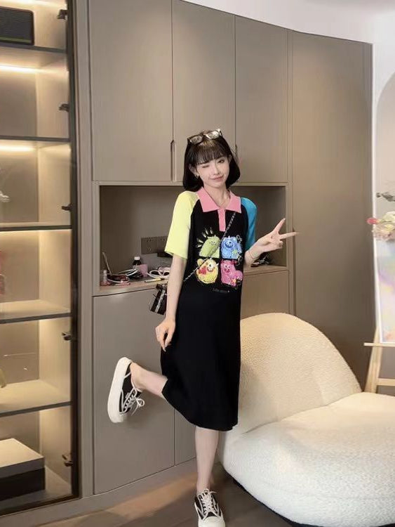 Oversized Fit T Shirt Polo Dress