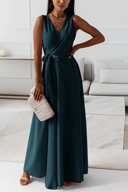 Tie Waist Wrap Maxi Dress