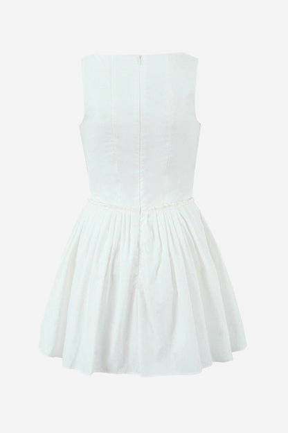 Sleeveless Bustier Pleated Mini Dress