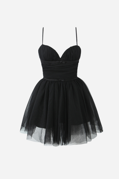 Myrna Bowknot Mesh Mini Slip Dress