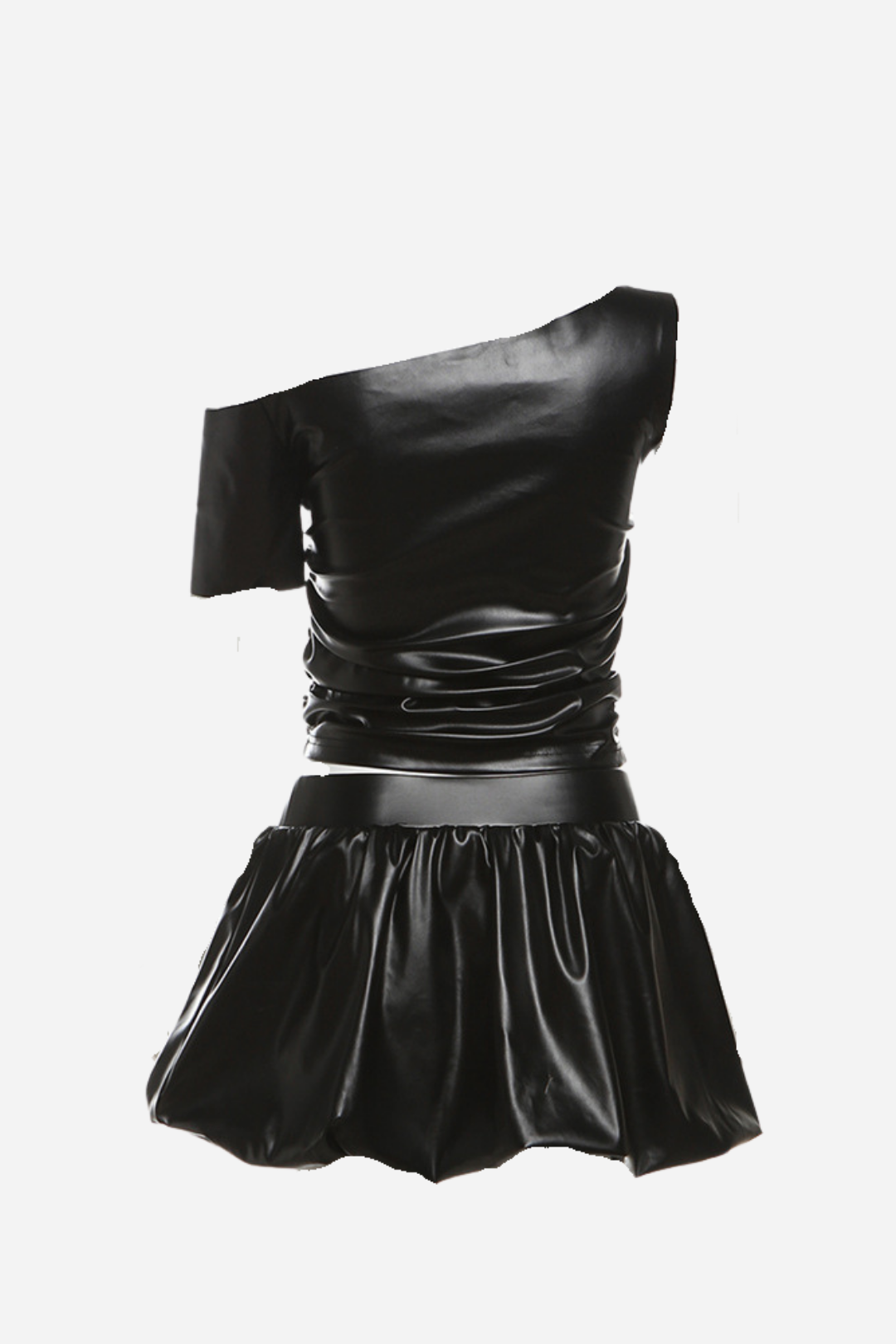 One Shoulder Bubble Skirt Set