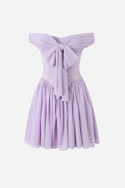 Gail Off Shoulder Ruffle Hemline Mini Dress