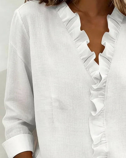 Elara | V-Neck Long Sleeve Blouse
