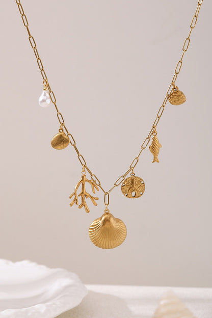 Summer Beach Style Shell Pearl Necklace