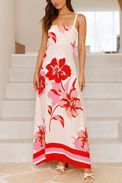 Empire Waist Floral Print Maxi Cami Dress