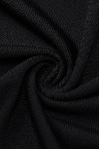 Mock Neck O-Ring Back Cutout Long Sleeve Bodycon Maxi Dress