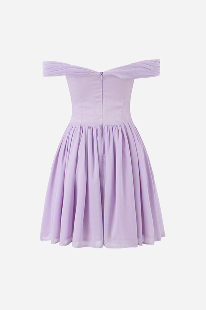 Gail Off Shoulder Ruffle Hemline Mini Dress
