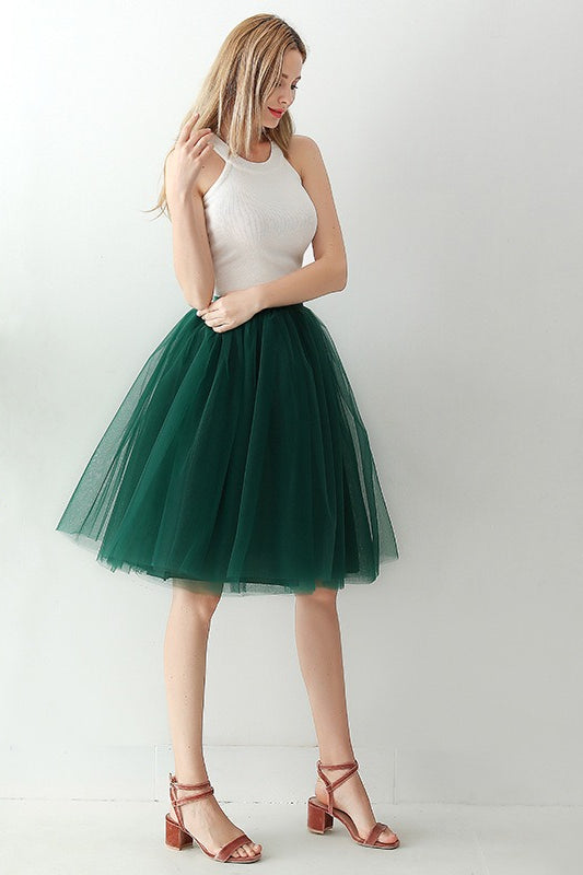 Adult High Waist Tulle Puff Mini Skirt