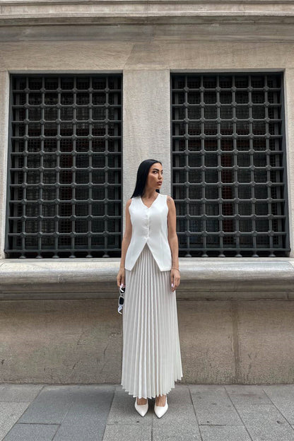 Salome Vest Pleated Skirt Set