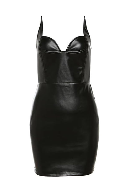 Xenia Strapless Leather Mini Dress